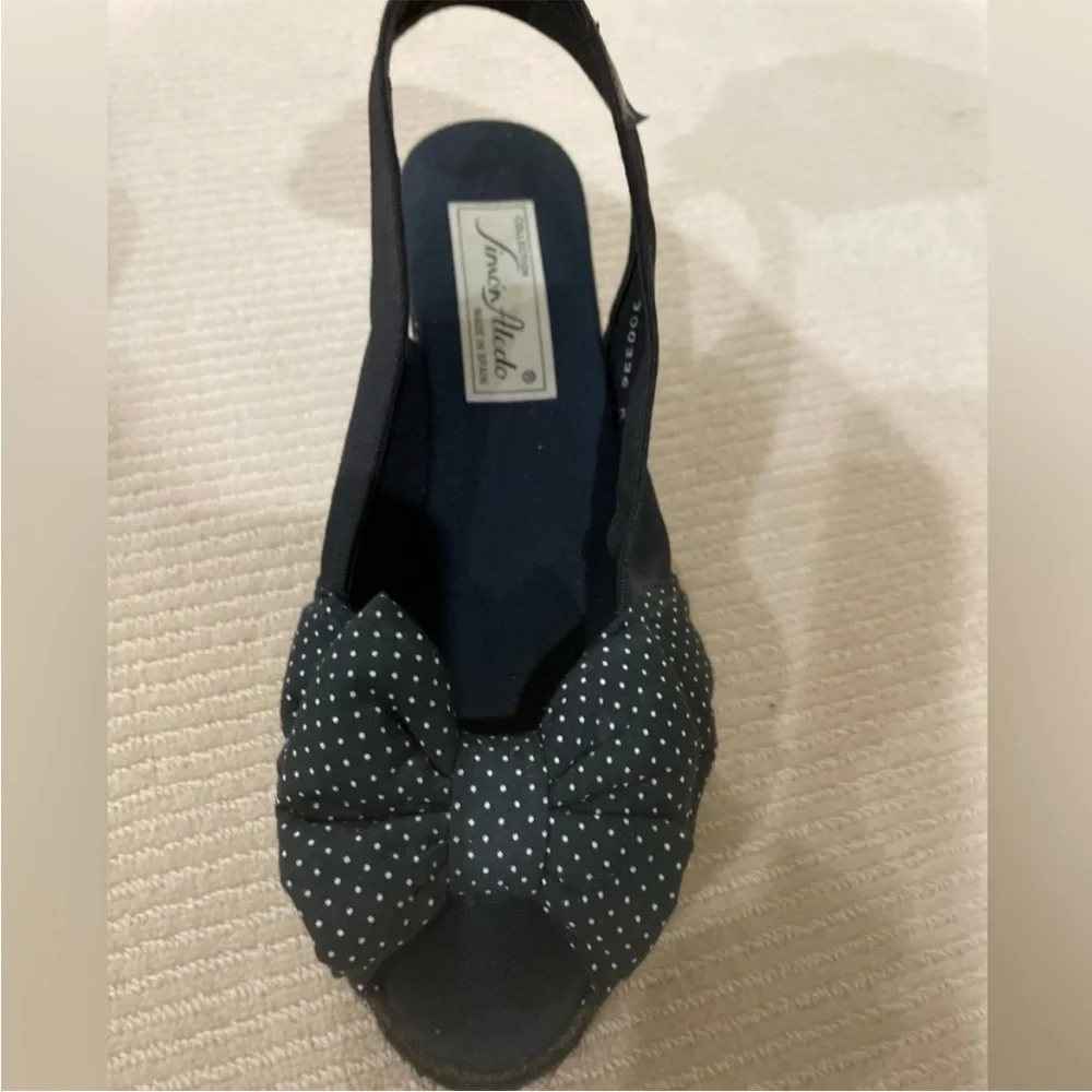 Simon Aledo Black and White  Espadrille Style Wedges
